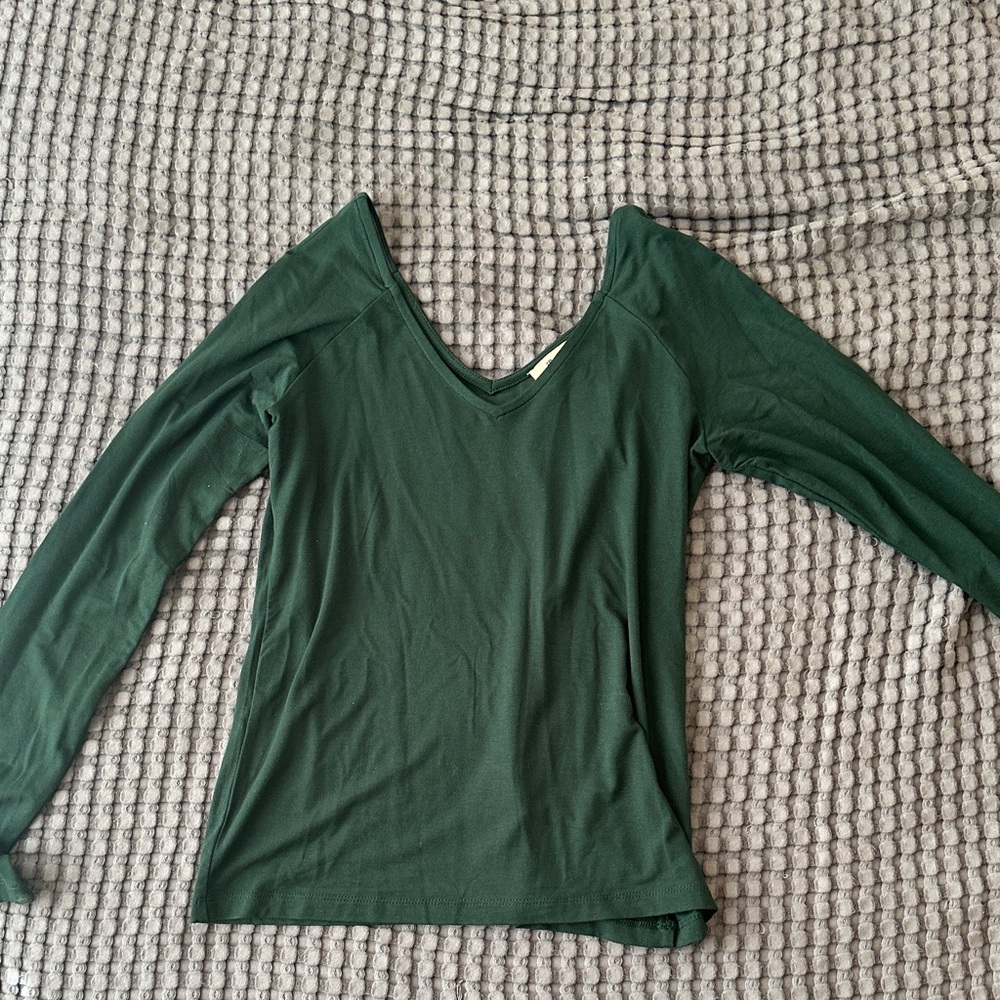 Madewell Jersey Green V-Neck Top